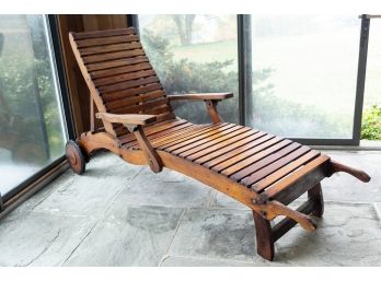 Teak Lounger With Wheels