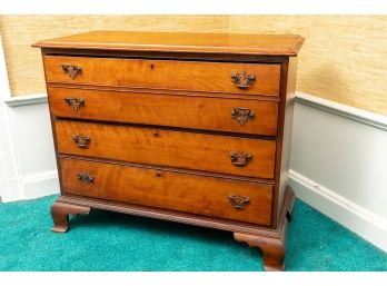 American Late Federal Cherry Three Drawer Chest, Ca. 1800-10