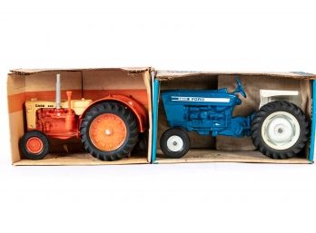 Two Vintage  Ertl Steel Tractors, 1:12 &  1:16 Scales