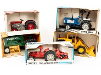 Collection of Vintage steel / metal tractor toys in original boxes