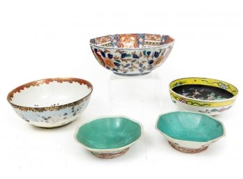 Grouping of Hand painted Asian Bowls