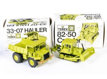 Two NZG Die Cast Terex Vehicles: 33-07 Hauler &82-50 Crawler, 1:40 Scale