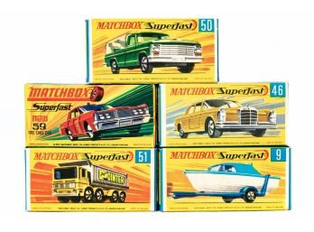5 Matchbox Cars With Boxes