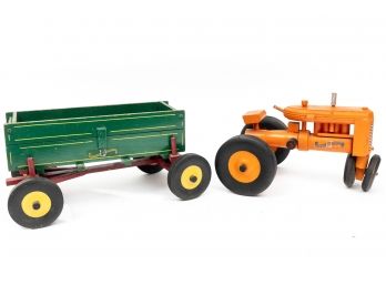 Peter-Mar Quality Toys painted wood Tractor & Trailer