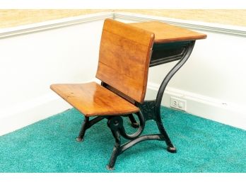 Antique childrens school desk & chair