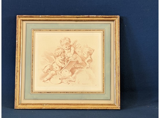 Auguste Pequegnot (1819-1878) After Francois Boucher (1703-177)'Three Cherubs' Plate 14