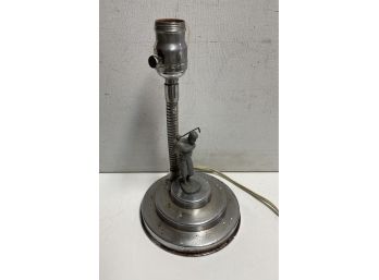 1930s Art Deco Chrome Golfer  Table   Lamp With A Cast Metal Golfer Swinging His Golf Club