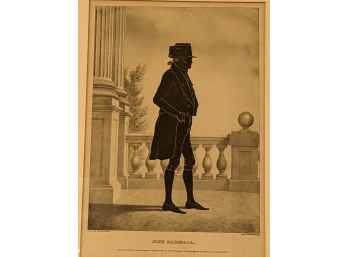 Lithograph: Silhouette Portrait Of John Marshall By William Henry Brown EB&EC Kellogg Publisher Hartford, CT