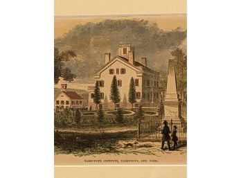 Antique Hand Colored Engraving Tarrytown Institute Tarrytown New York