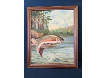 Signed Oil On Board Fishing Painting Signed 'Charles Sussman'