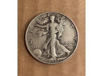 1937 D Standing Liberty Silver Half  Dollar 90 Silver