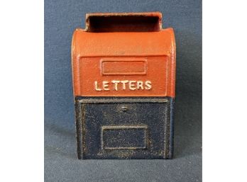 Antique Cast Iron Post Office Still Bank 'Letters'