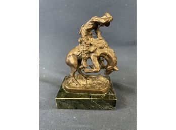 After Frederick Remington Rattlesnake Bronze Sculpture