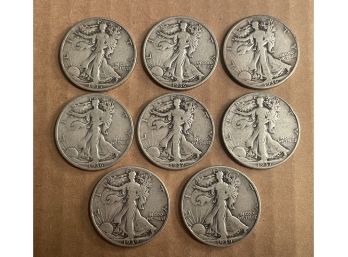 8 1935-1939 Standing Liberty Silver Half  Dollar 90 Silver