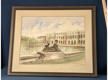 Listed French Artist Guy Neyrac (1900-1950) Watercolor And Ink Painting
