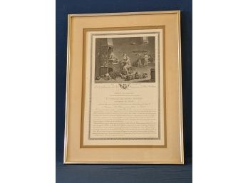 Antique Etching / Engraving 'Le Chemiste' Engraved By Lorieu After Teniers