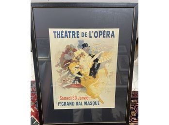Vintage Jules Cheret Opera Poster  Theatre De  L Opera Signed  Lower  Right