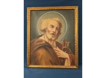 Signed 'A. Ludovico' Oil On Canvas Saint Paul Old Master Religious Painting