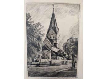 Walter Romberg Stuttgart Etching Ansichtskarte / Postkarte Faurndau Gppingen In Wrttemberg, Kirche