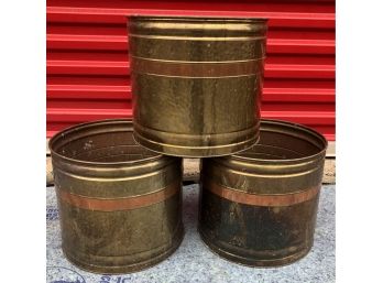 Hammered Brass Pots/Planters