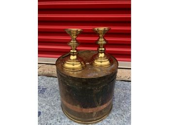 Pair Of Gold Plated Candlesticks 1 Of 2