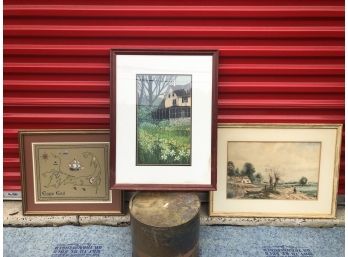 3 Pieces Of Framed Country Art