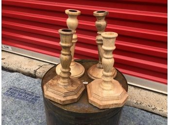 Collection Of Wooden Candlestick Holders