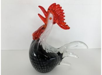 Hand Blown Art Glass Rooster Figure