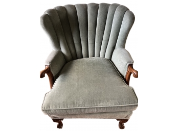 Queen Anne Channel Work Wingback  Victorian Chair-1920s