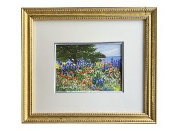 Barbara Ernst Prey (Am., B. 1957) Signed Watercolor Floral Landscape