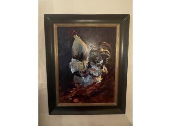 Abstract Art Of A Hen By Listed Artist Cheri Christensen