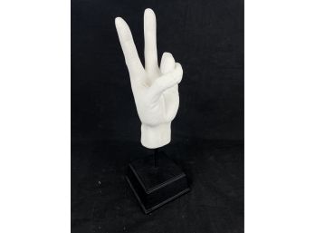 Hand Peace Sign Sculpture