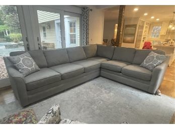 EmeraldCraft Grey Sectional With Accent Throw Pillows