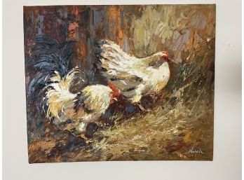 Painting Of A Pair Of Hens