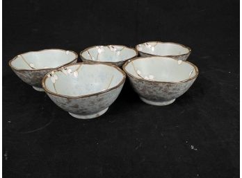 And And Blue Floral Pottery Bowls