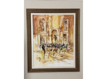 Oil On Canvas 'concerto' By Richard Poumelin - $5000 Appraisal!