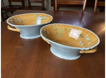 Tracy Porter The Laurel Leaf Collection Hand Painted Bowls