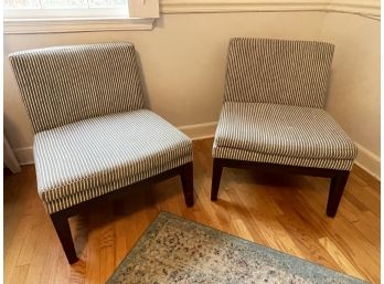 Gorgeous West Elm Striped Cushioned Side Chairs