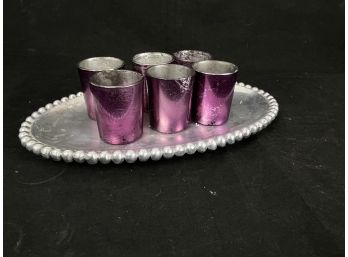 Purple Cups With Tray