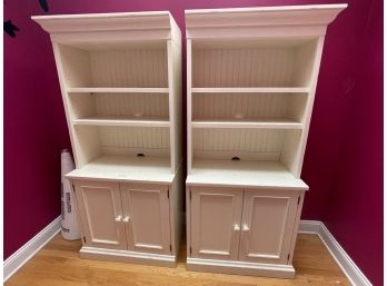 Pair Of Pottery Barn Book Shelf Storage Cabinets