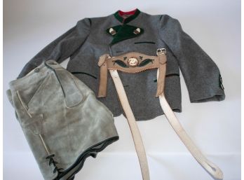 Rare Authentic Childrens Lederhosen With Blazer