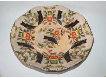 R. Pulvermacher Beautiful Decoupage Centerpiece Bowl