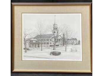 Guilford Congregational Church Lithograph By Kathryn Benton Numbered And Signed