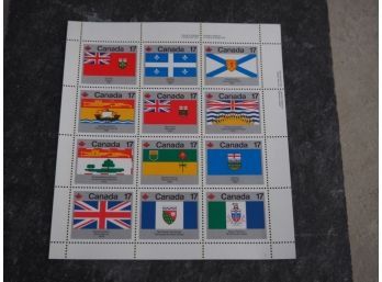 1979 Canada  Stamp #832a Provincial And Territorial Flags  12 X 17 Cents Pane Of 12