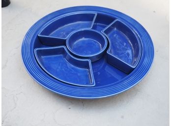 Vintage H.L. Fiestaware Cobalt Blue Relish / Dipping Tray