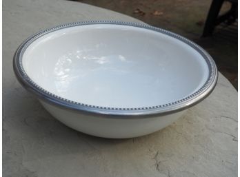 Lidia Bastianich Large White Ceramic Pasta Bowl With Detailed Rim