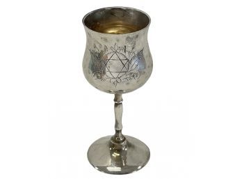 Vintage Stemmed Silver Plate Kiddush Cup