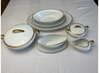 Midcentury Noritake 'Bradford' Gold-Rimmed Serving Ware Set