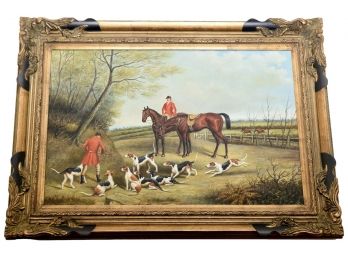 Classic Fox Hunting Scene Nicely Framed Enhanced Giclee Signed Paul