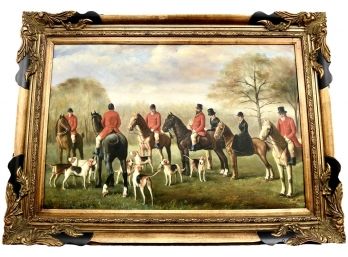 Classic Fox Hunting Scene Nicely Framed Enhanced Giclee Signed Paul